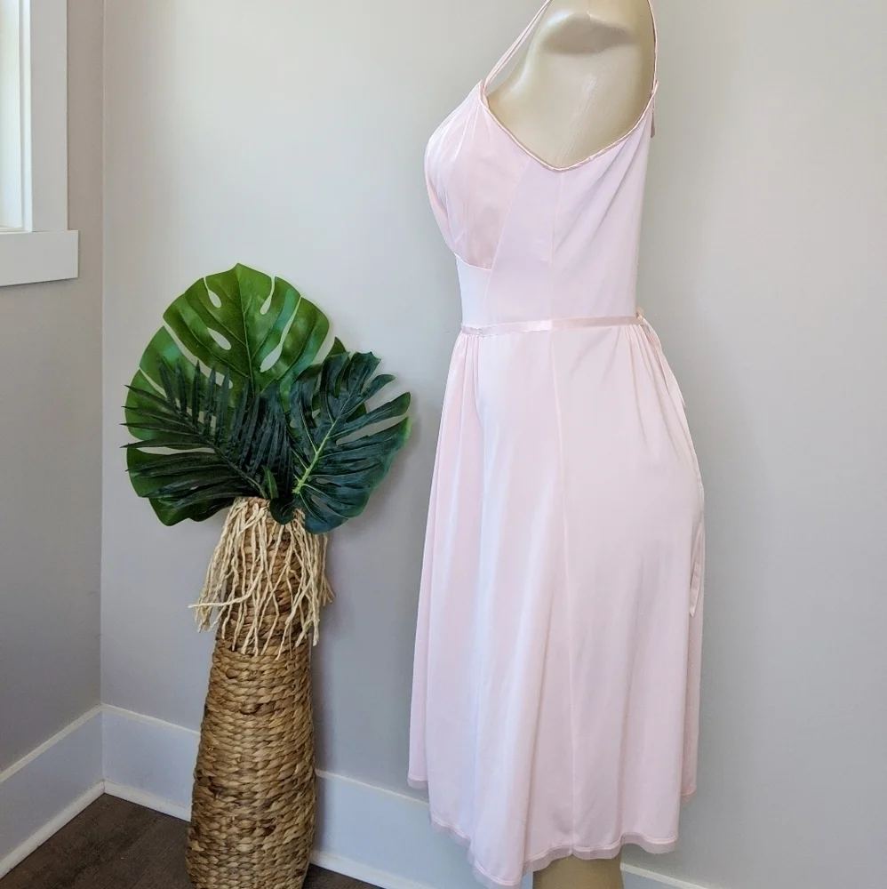 Vintage 60's Artemis Pastel Pink Bias Cut Ballerina Slip Dress - Picture 6 of 14